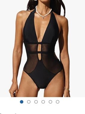 Cupshe Black Mesh Cutout One-Piece Swimsuit